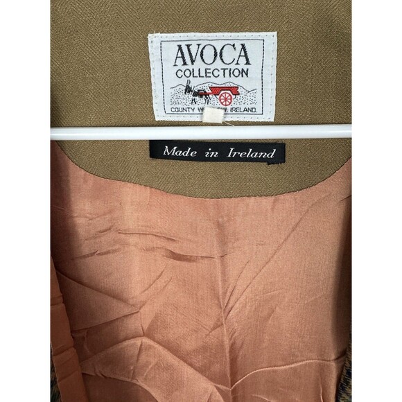 AVOCA COLLECTION WOOL KNIT COAT BROWN GOLD BUTTONS IRELAND WOMEN'S SIZE S - Picture 11 of 13